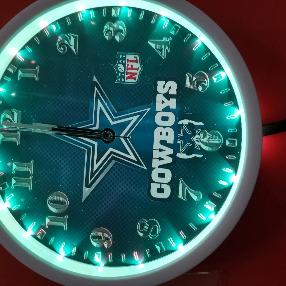 Dallas cowboys led light wall clock